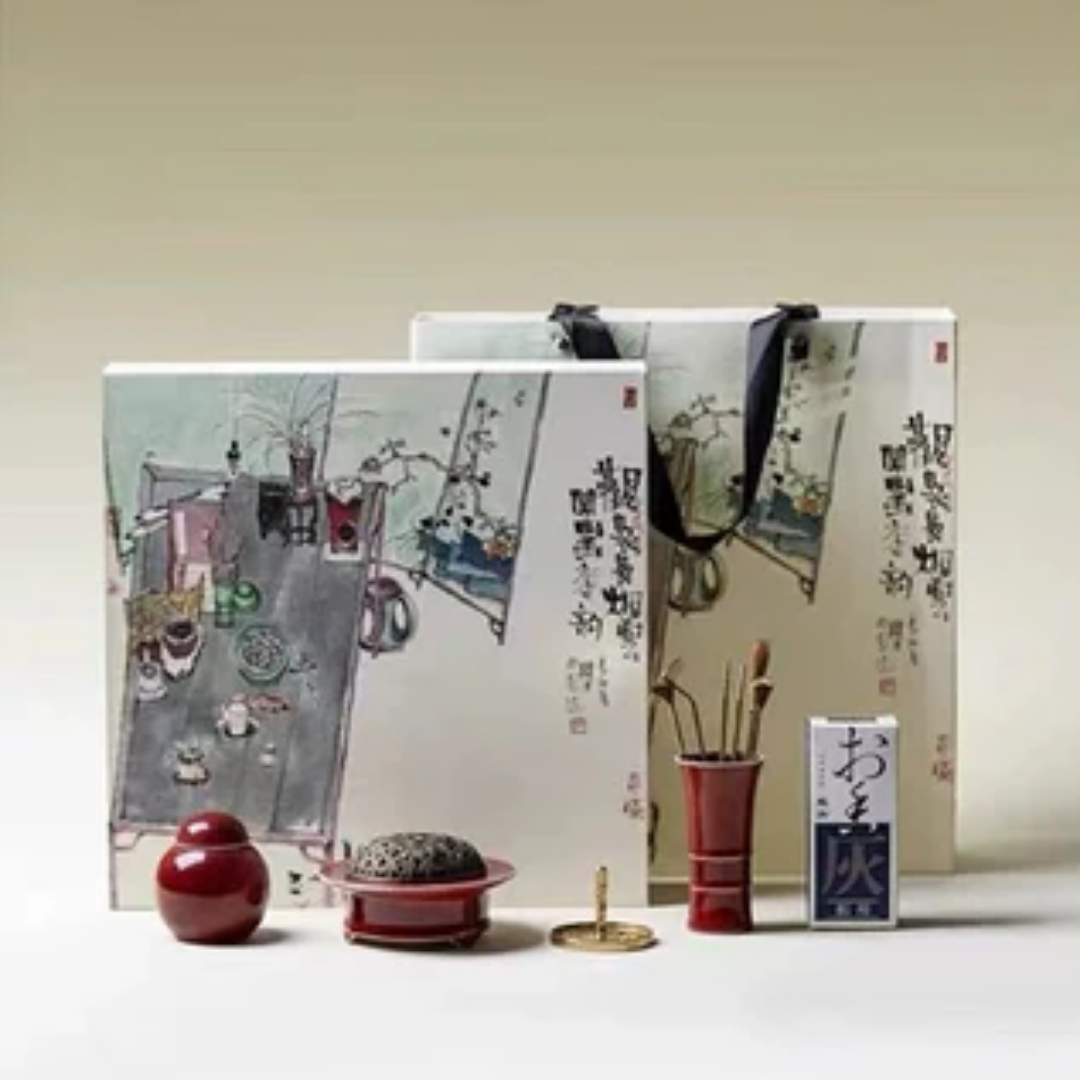 「Guanwen」Jun Kiln Ceramic Kōdō-Style Incense Seal Set