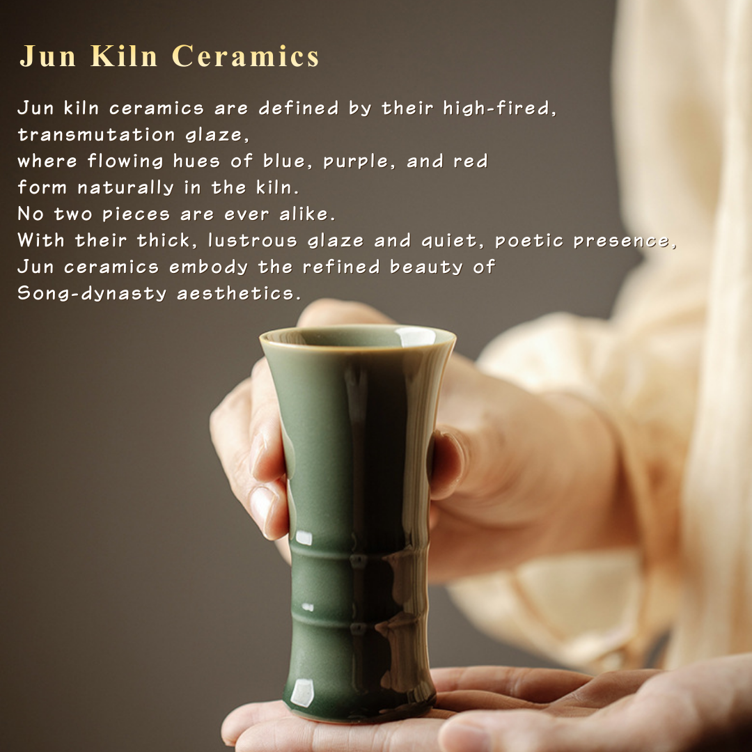 「Guanwen」Jun Kiln Ceramic Kōdō-Style Incense Seal Set