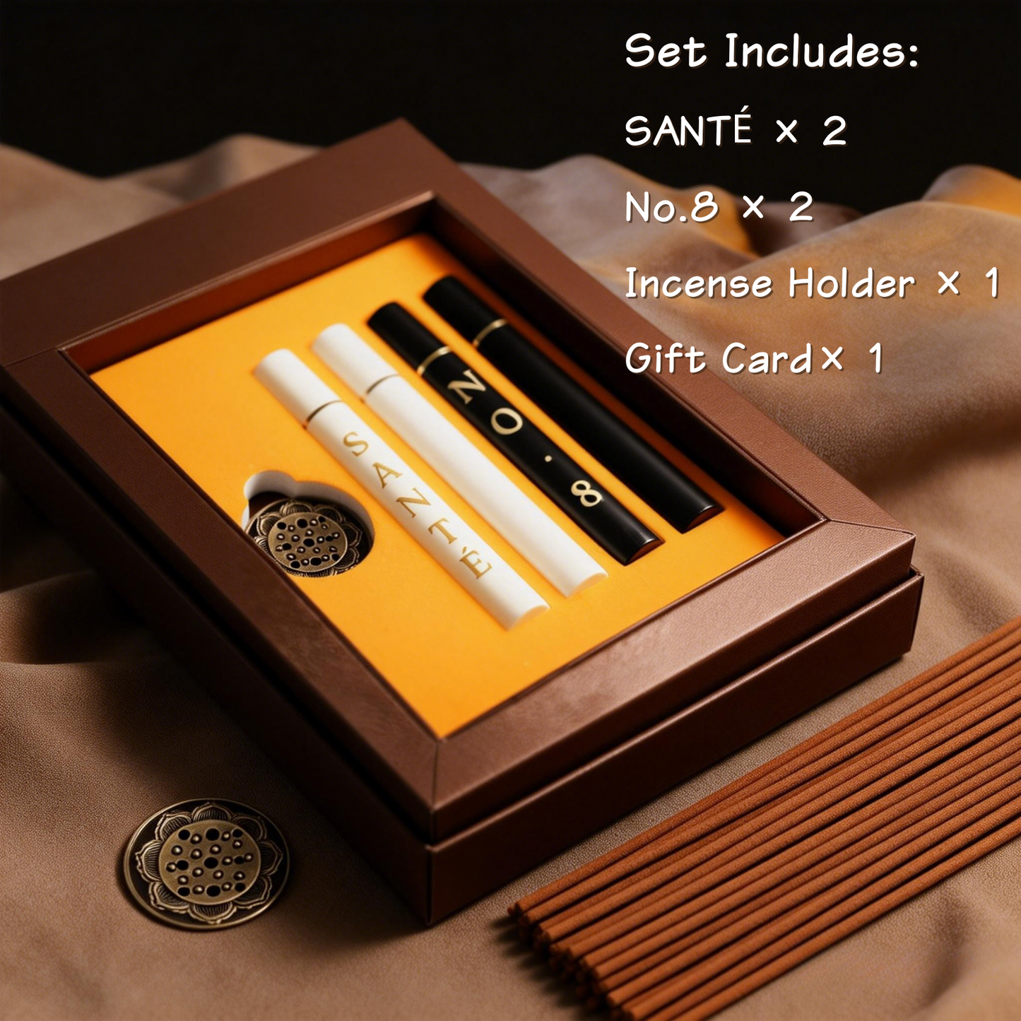 Sandalwood at Dawn, Agarwood at Dusk ——「 No. 8 & SANTÉ 」Incense Set