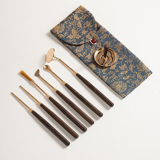 Alloy Incense Seal Tool Set – 7-Piece Portable Kōdō Kit for Beginners